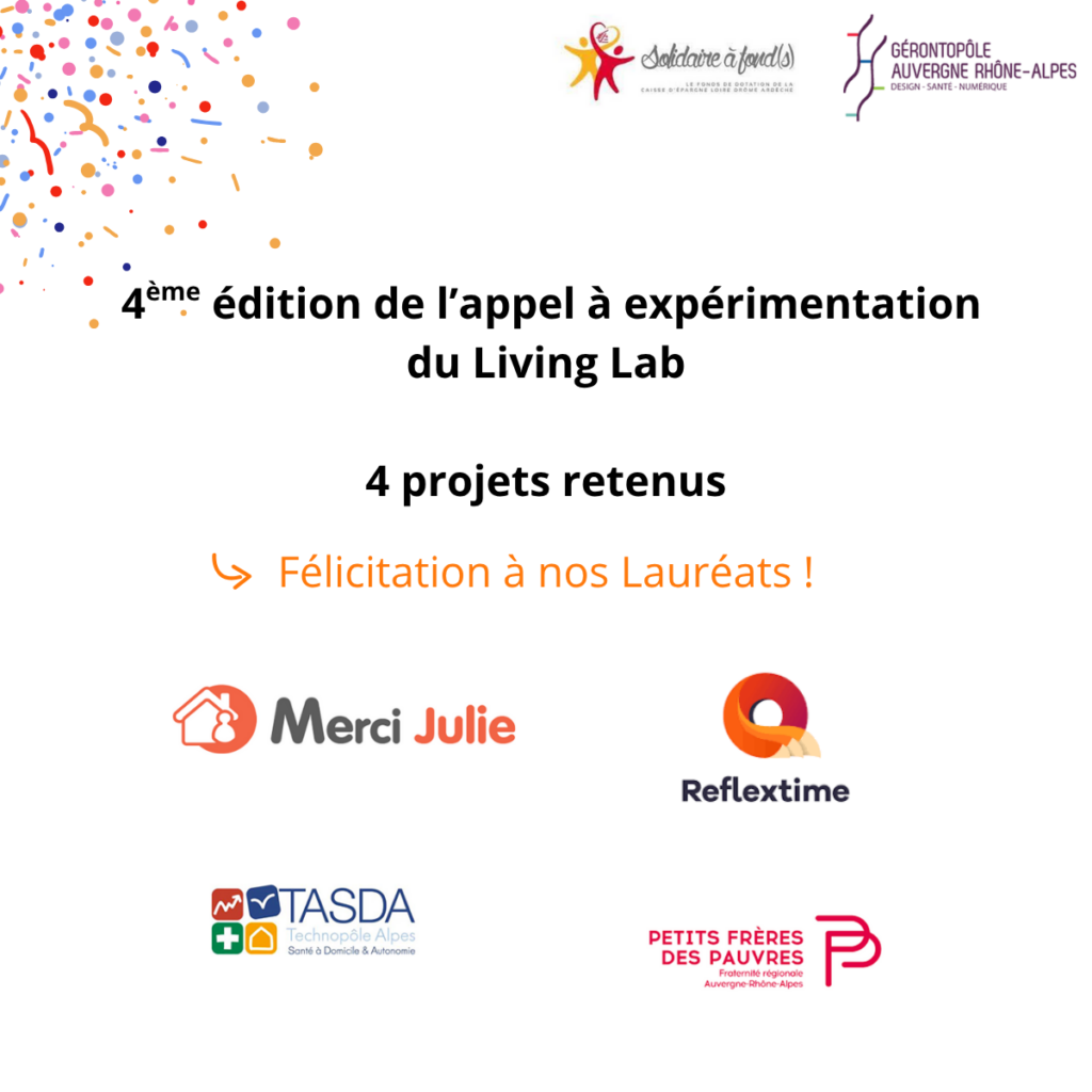 Quatre projets retenus dans le cadre de l’appel à expérimentation du Living Lab !